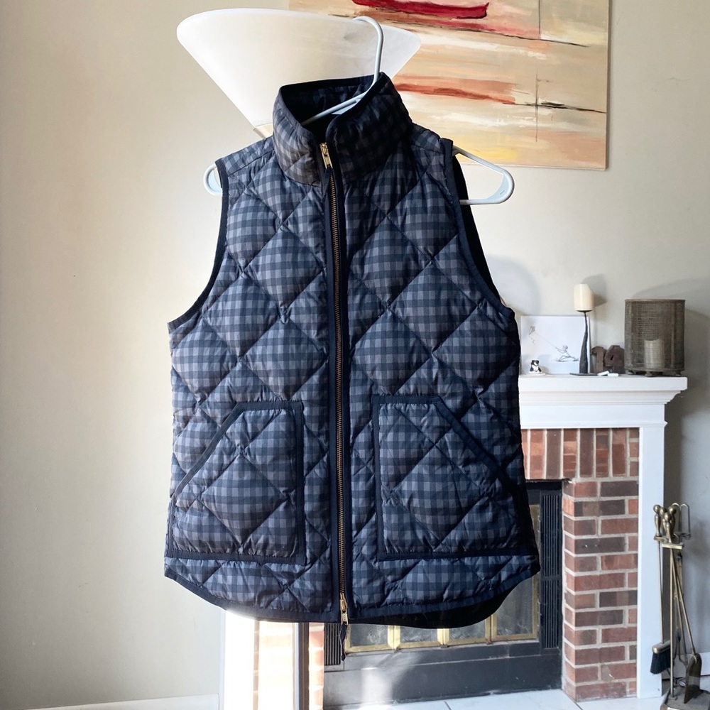 J. Crew Plaid Excursion Puffer Vest - image 1
